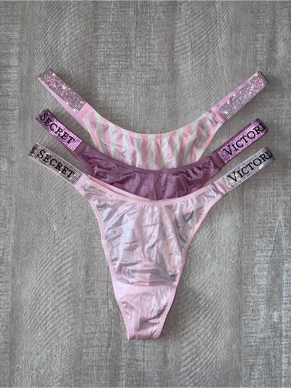Victoria’s Secret Shine Strap Thong Panty Bundle Medium